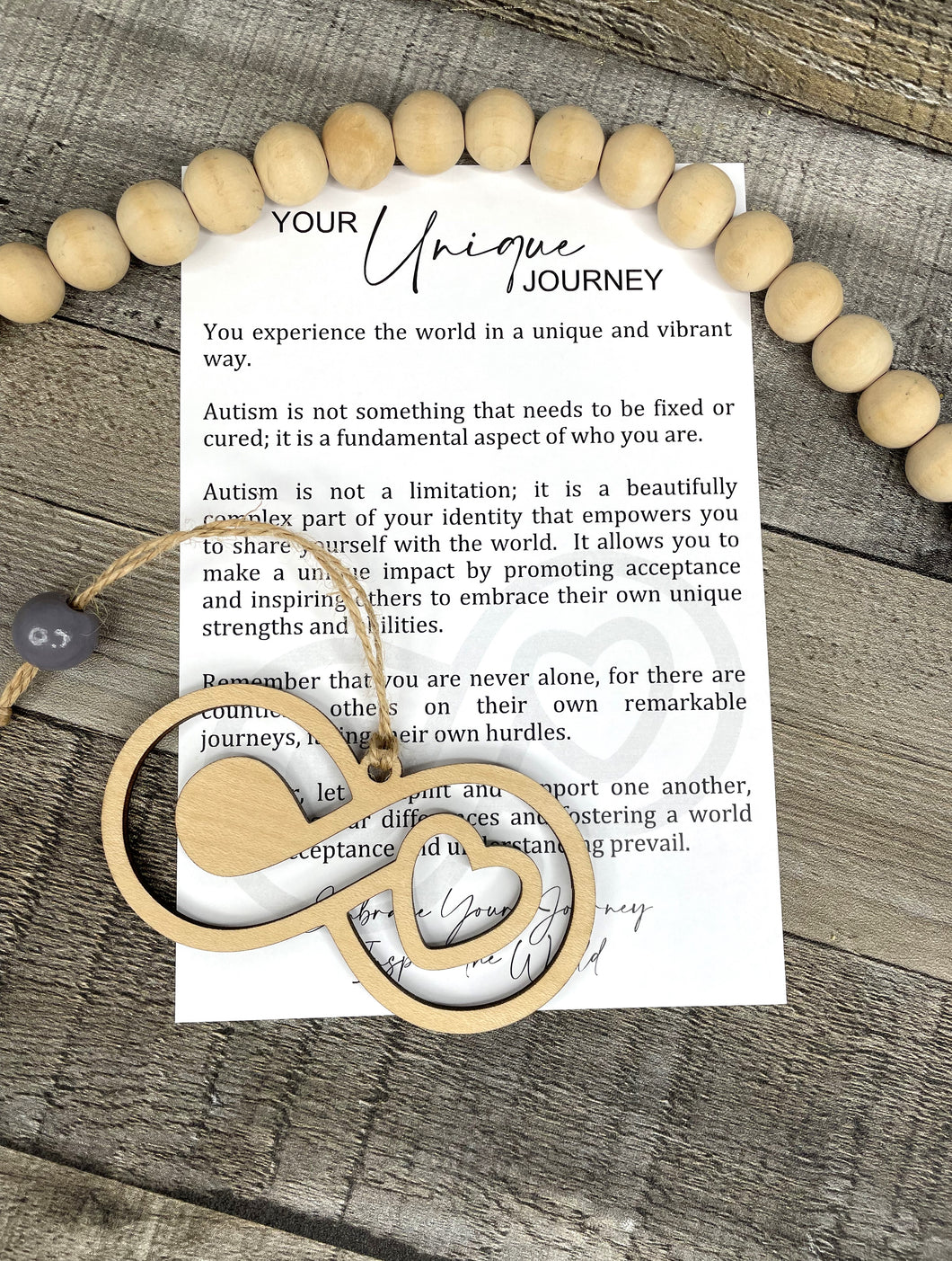 Your Unique Journey Autism Infinity Ornament