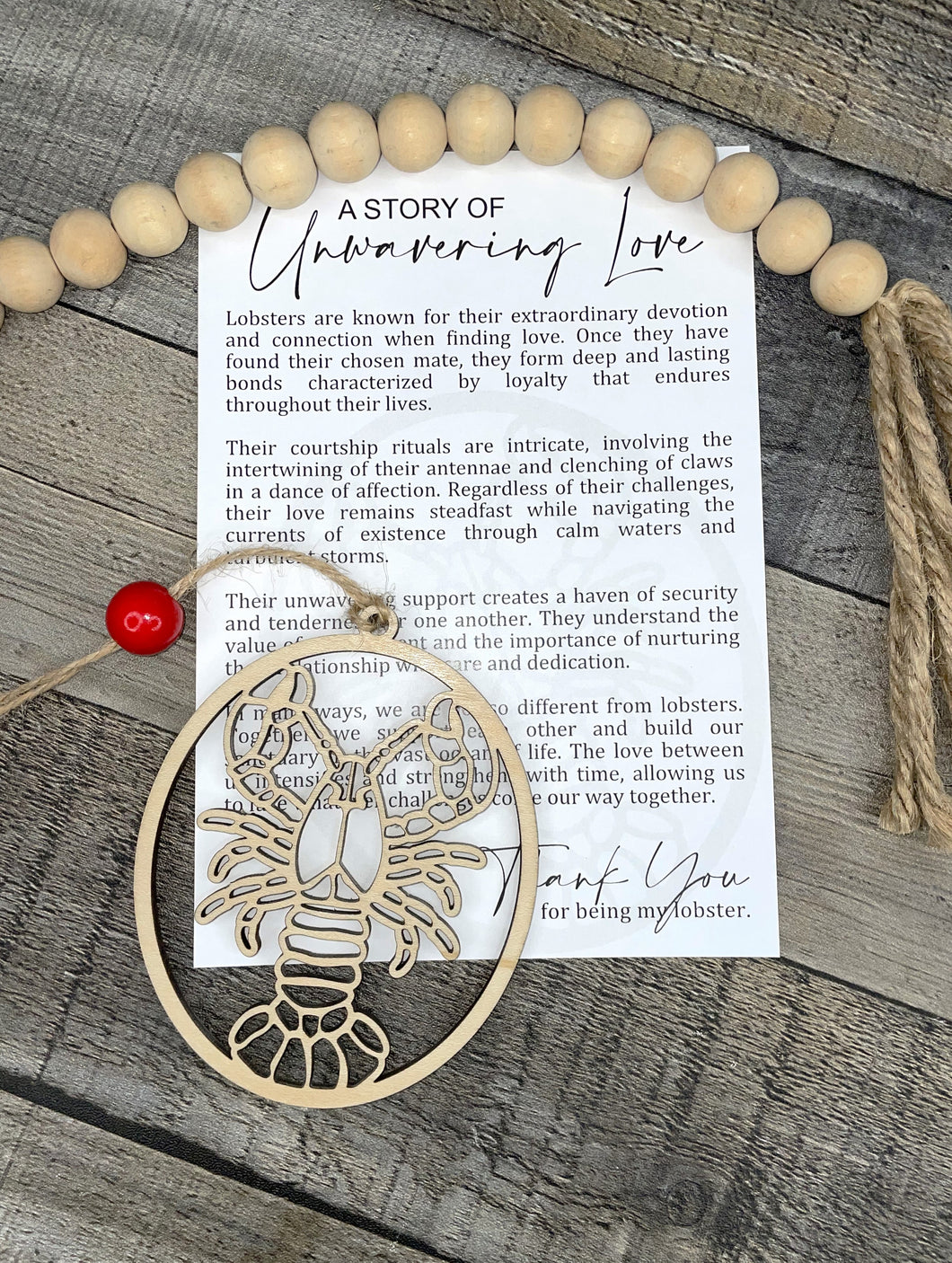 A Story of Unwaivering Love- Lobster Ornament