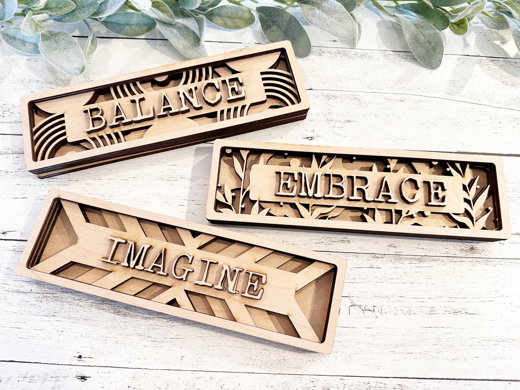 Word of the Year Desk Plaque (Stacked Version)