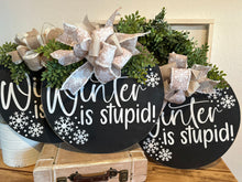 Load image into Gallery viewer, Winter Is Stupid Door Hanger