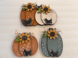 Standing Pumpkins and Mercantile Crate