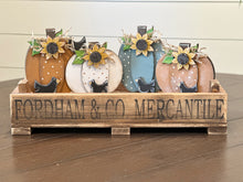 Load image into Gallery viewer, Standing Pumpkins and Mercantile Crate