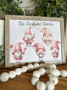 Valentine Gnome Family Print  (8x10)