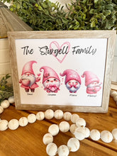 Load image into Gallery viewer, Valentine Gnome Family Print  (8x10)