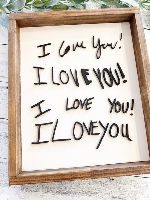Handwriting I Love You Sign