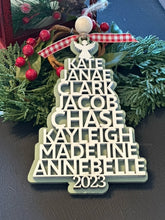 Load image into Gallery viewer, Family Names Christmas Tree Ornament