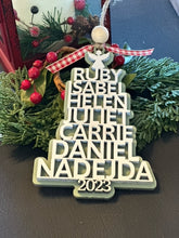 Load image into Gallery viewer, Family Names Christmas Tree Ornament