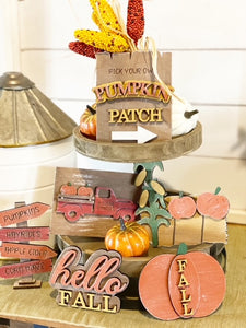 Pumpkin Fall Tiered Tray Set