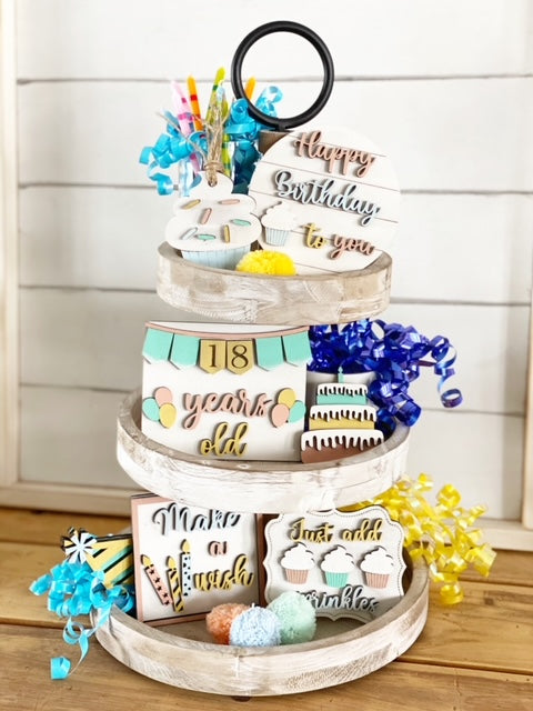 Happy Birthday Tiered Tray Set