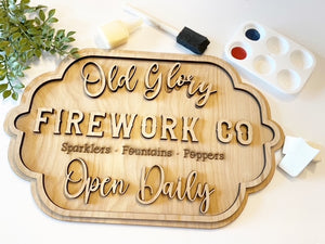 Old Glory Firework DIY Sign