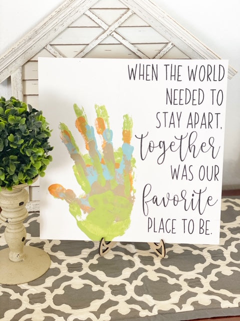 When the World Need to stay apart with handprints