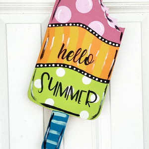 Popsicle Hello Summer Door Hanger