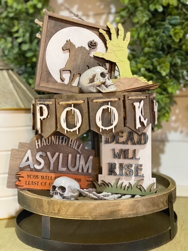 Spooky Halloween Tiered Tray Set