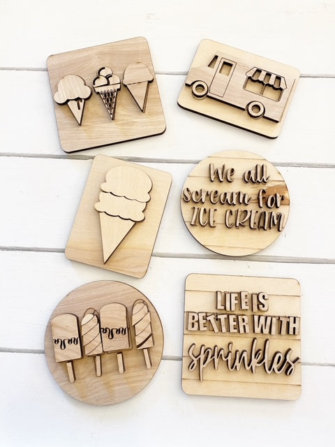 Ice Cream Tiered Tray Set