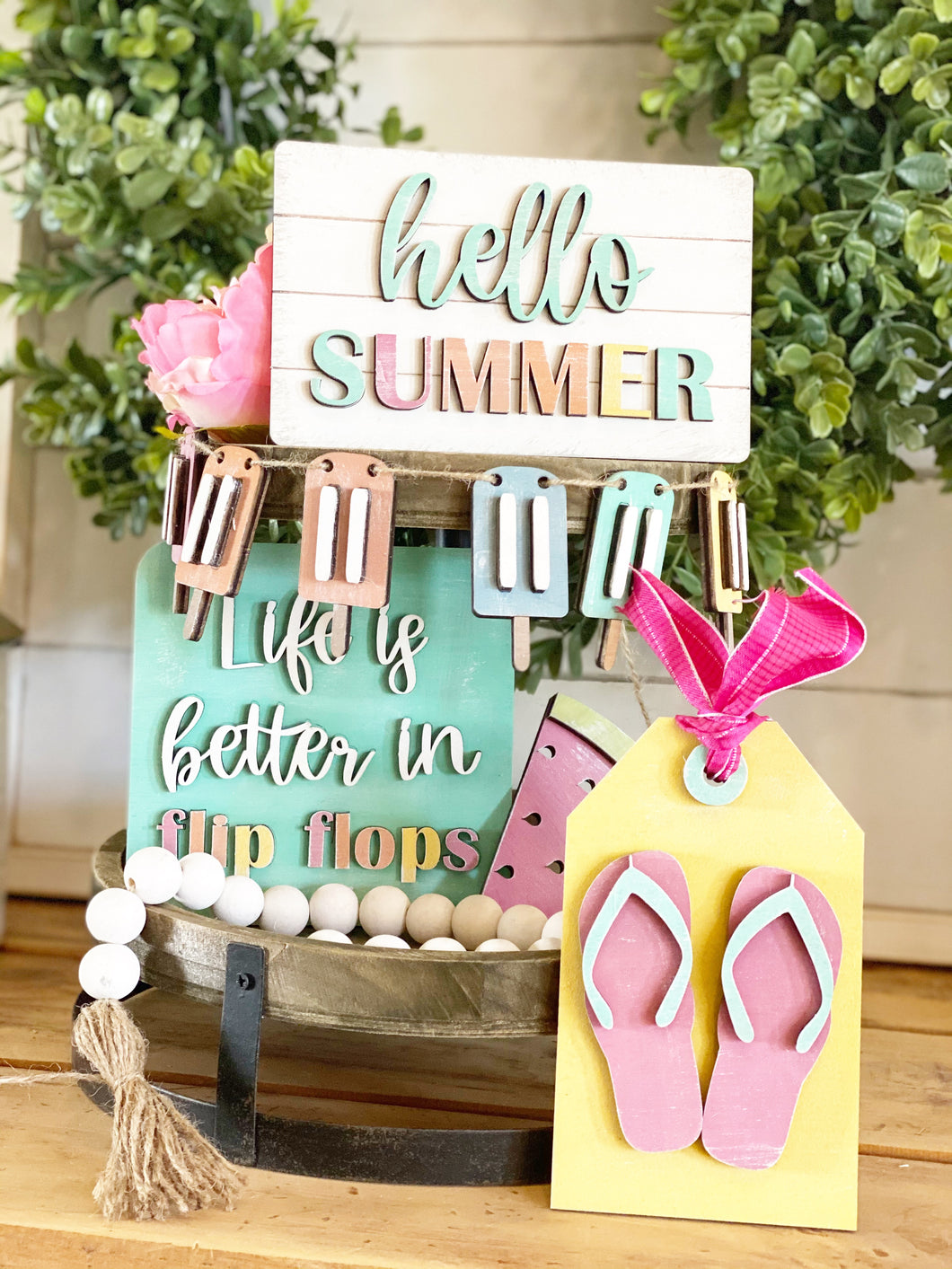 Hello Summer Tiered Tray Set