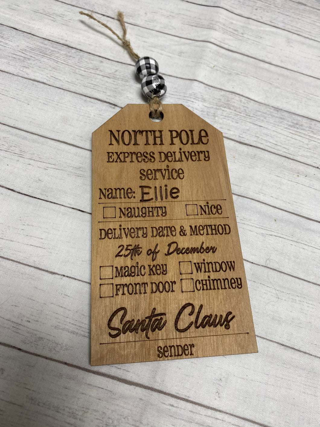 Custom North Pole Express Delivery Service Ornament
