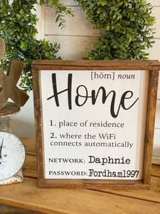 Home WiFi Sign