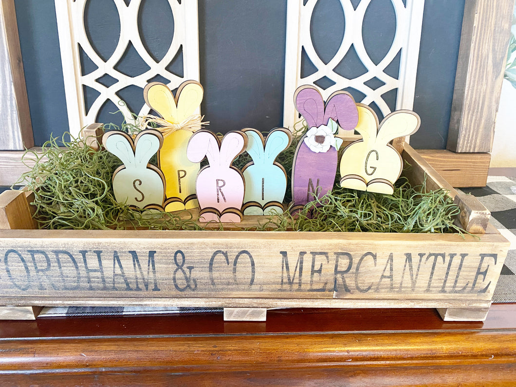 Easter/Spring Bunnies for Mercantile Crate
